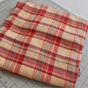 Red plaid linen viscose fabric, 1.5 meters
